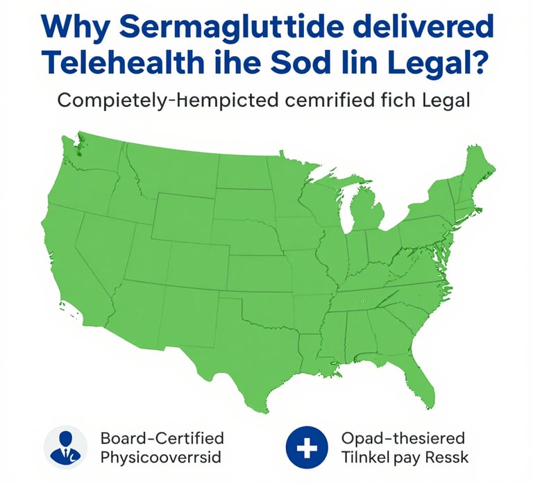 Safe legal way to get semaglutide delivered showing Yucca Health licensed US physician program