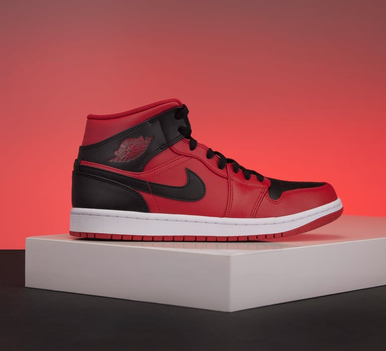 Nike shoe on Red Background