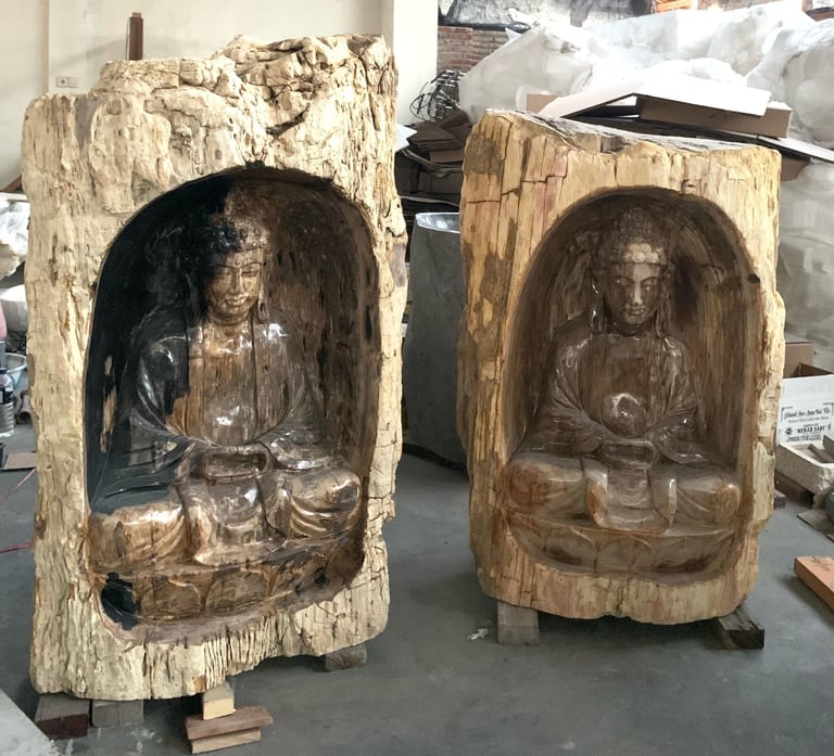 Petrified wood art by Arcanum Indonesia