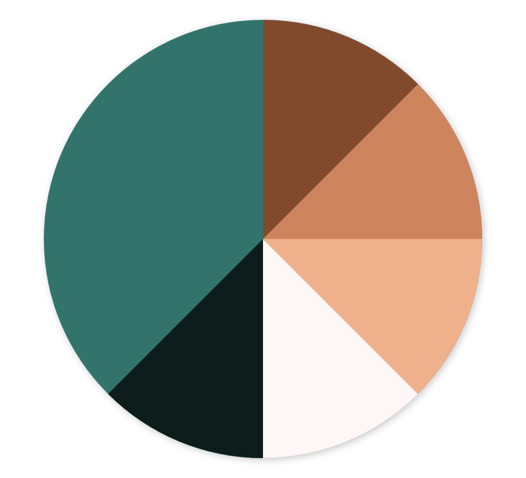 Copper Council colour palette in a pie chart.