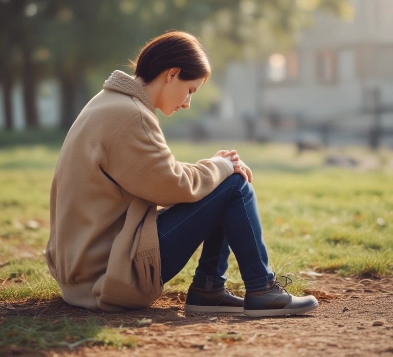 A counselor and client engaged in a supportive conversation.