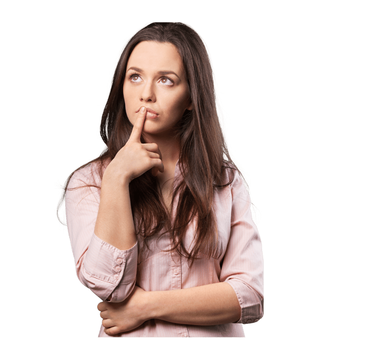 femme doigt sur bouche