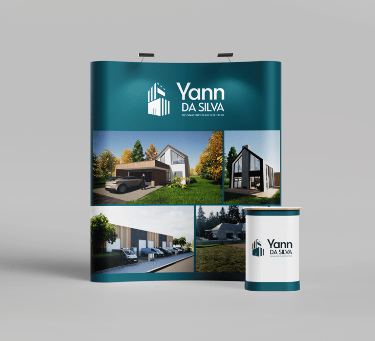 Réalisation : stand Yann DA SILVA dessinateur en architecture - Amy Atelier Graphique