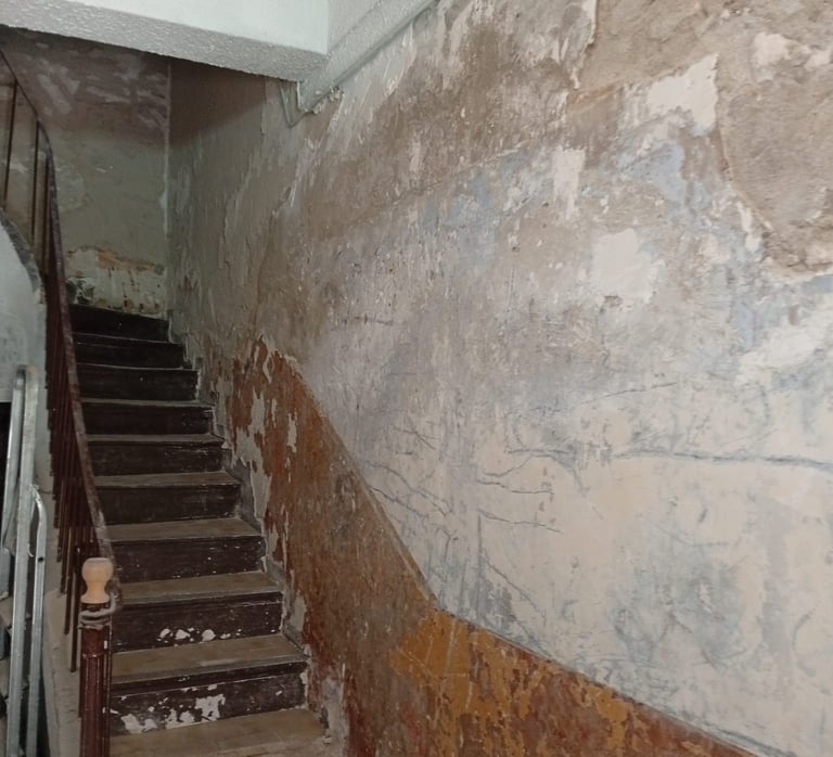 Remise en état complète d'une entrée et couloir avant rénovation à Marseille. Harenova,