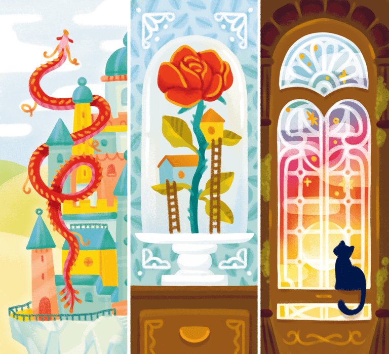 Trois illustrations de marque page par Léna Desmettre