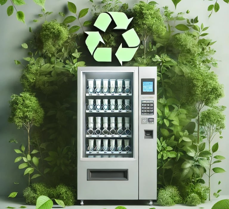 une machine ecologique avec des arbres autour