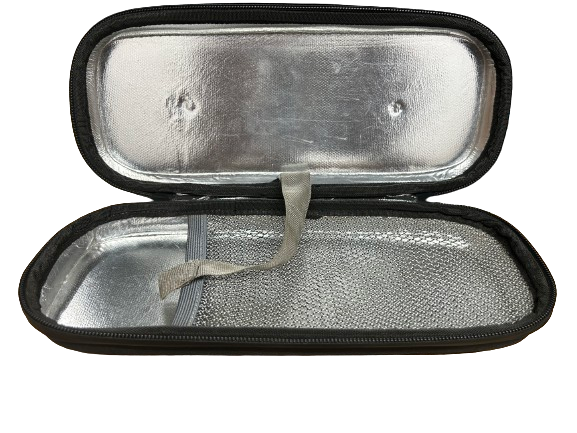a case pouch bag with silver coating inside to keep product cool