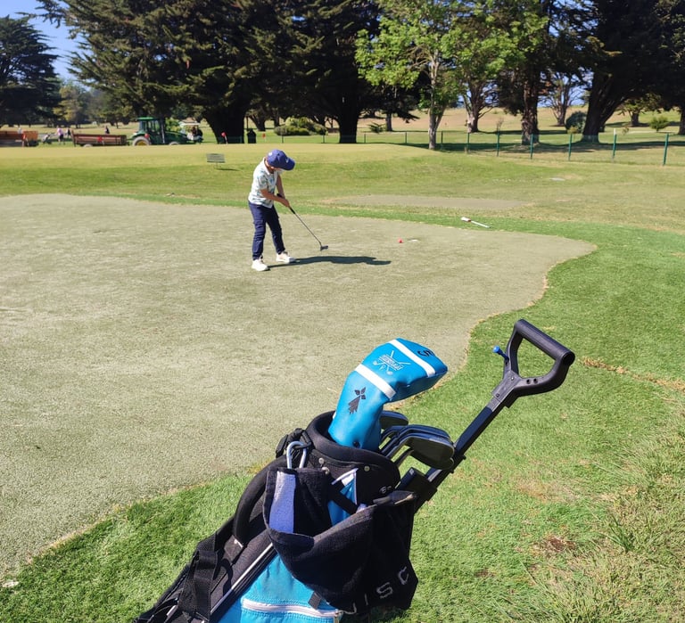 golfeur et sac de golf