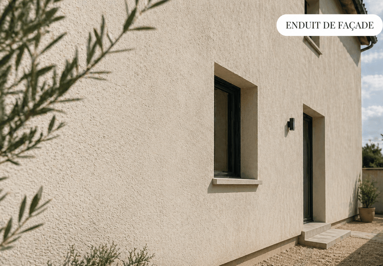 Enduit de façade lisse – finition moderne et propre