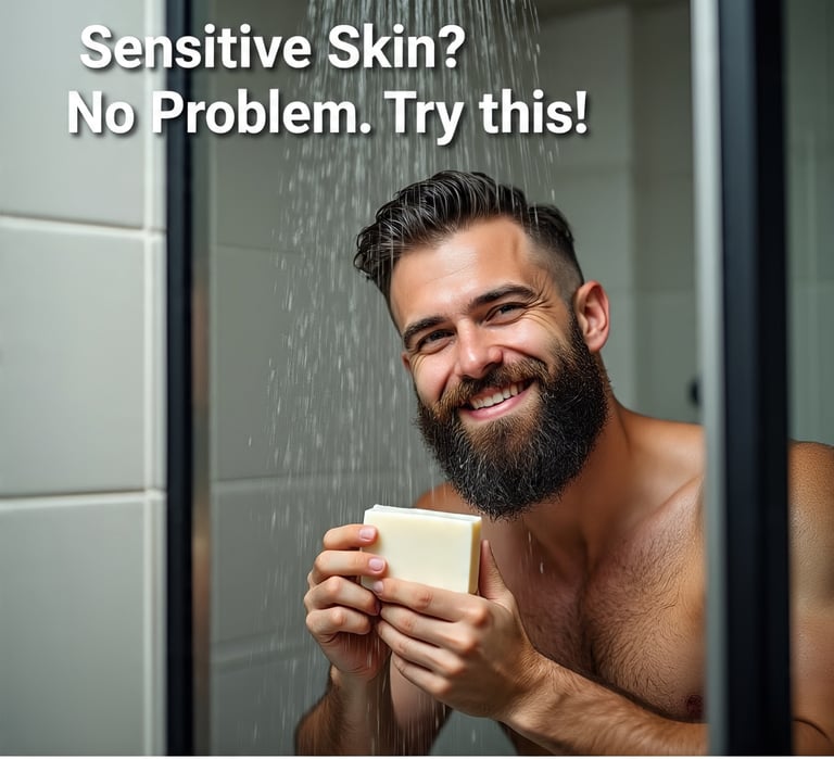 a man holding Back2naturalness Castile Soap