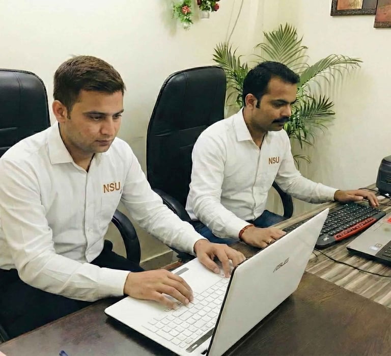 NSU India computer data operators managing visitor records and real-time CCTV surveillance reporting