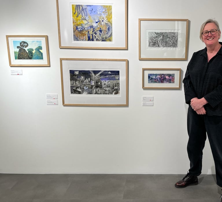 Karen at the ODDY23 DRawing Beyond exhibition