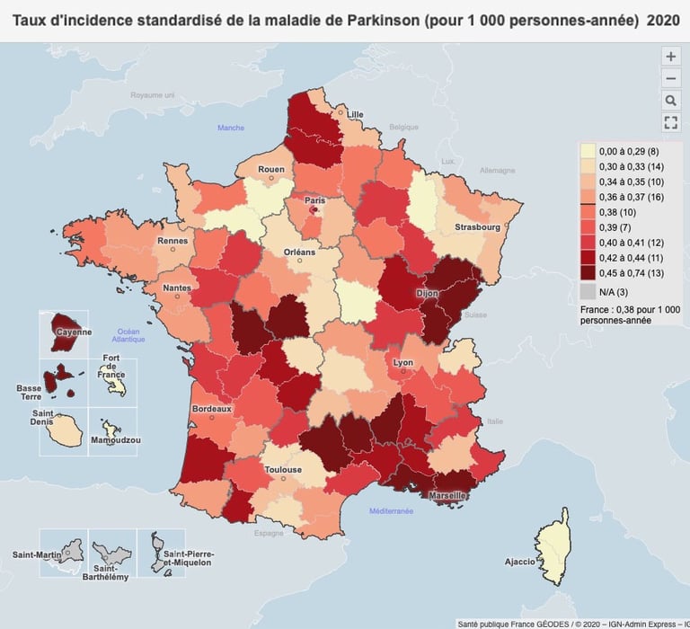 PESTICIDES SANTÉ CARTE PARKINSON