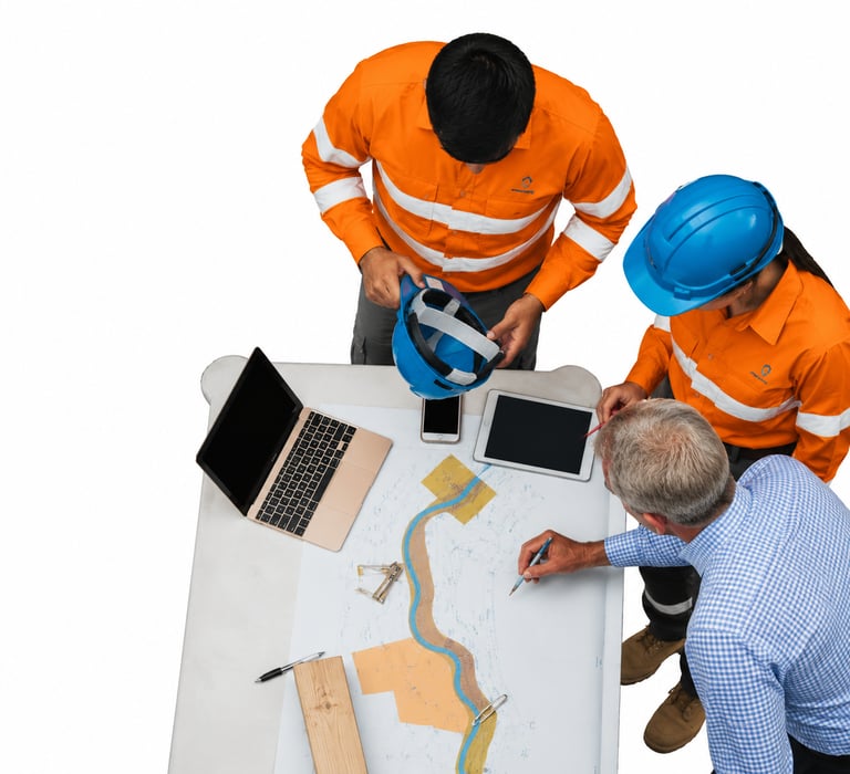Engineering team in discussion
