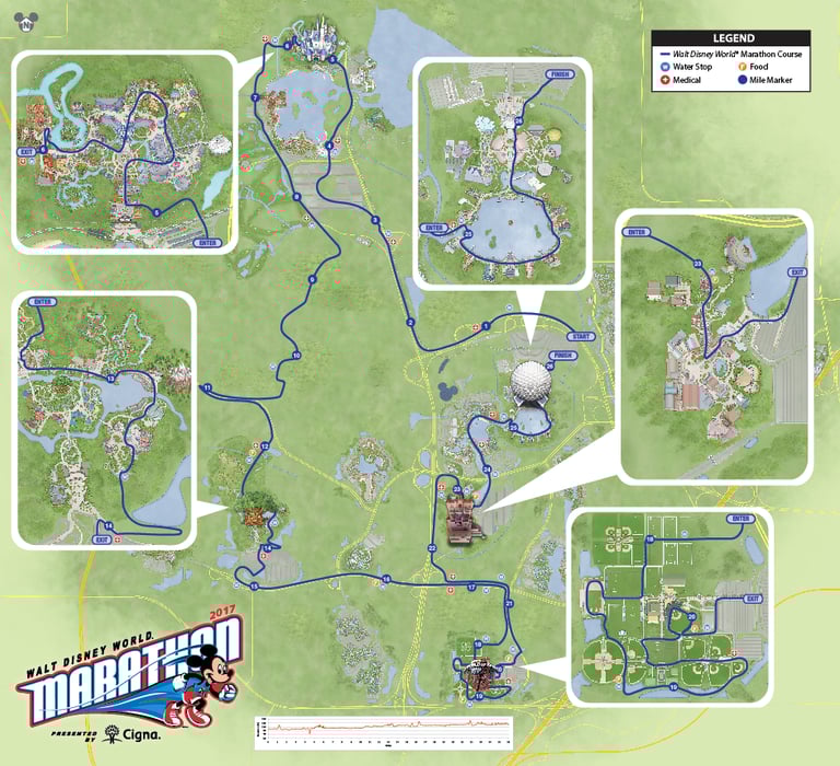 2017 runDisney Walt Disney World Marathon Weekend Marathon Course Map