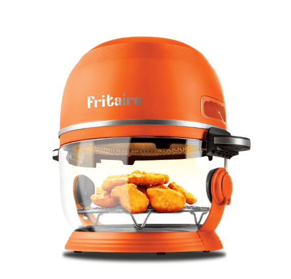 Fritaire self-cleaning glass air fryer PFAS-free PTFE-free non-toxic with 360 visibility