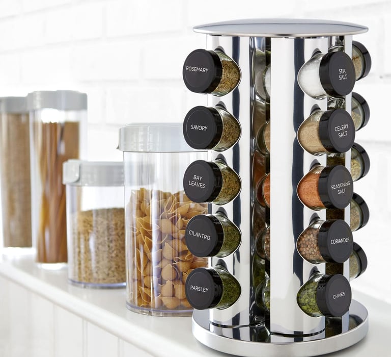 Kamenstein 20 jar revolving countertop spice rack with spices included