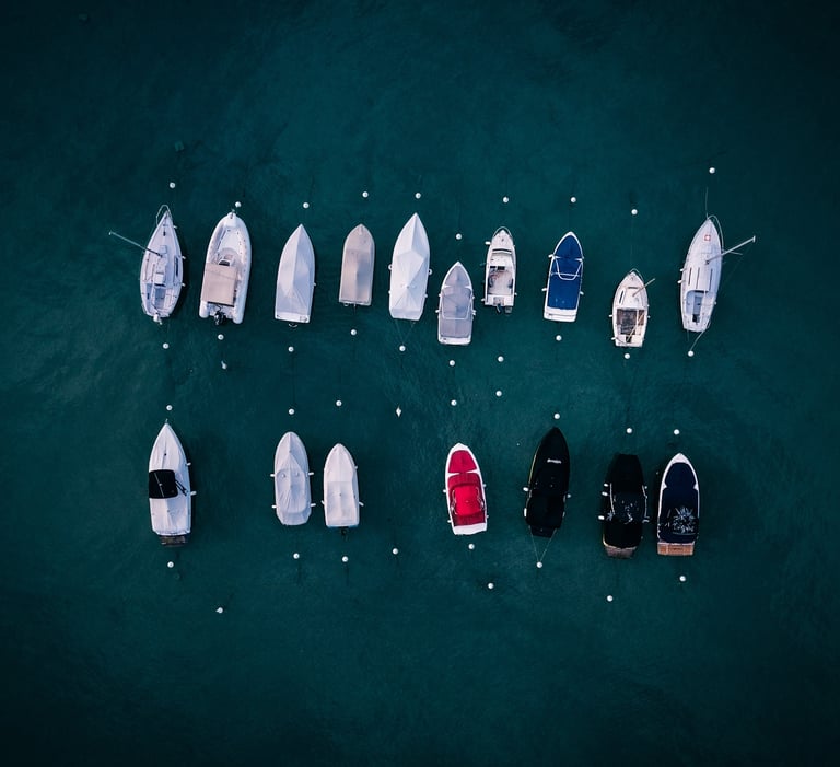 a number of boats in a body of water