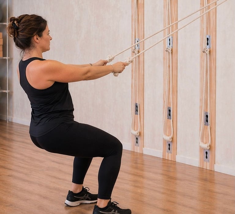 vrouw traint rugspieren