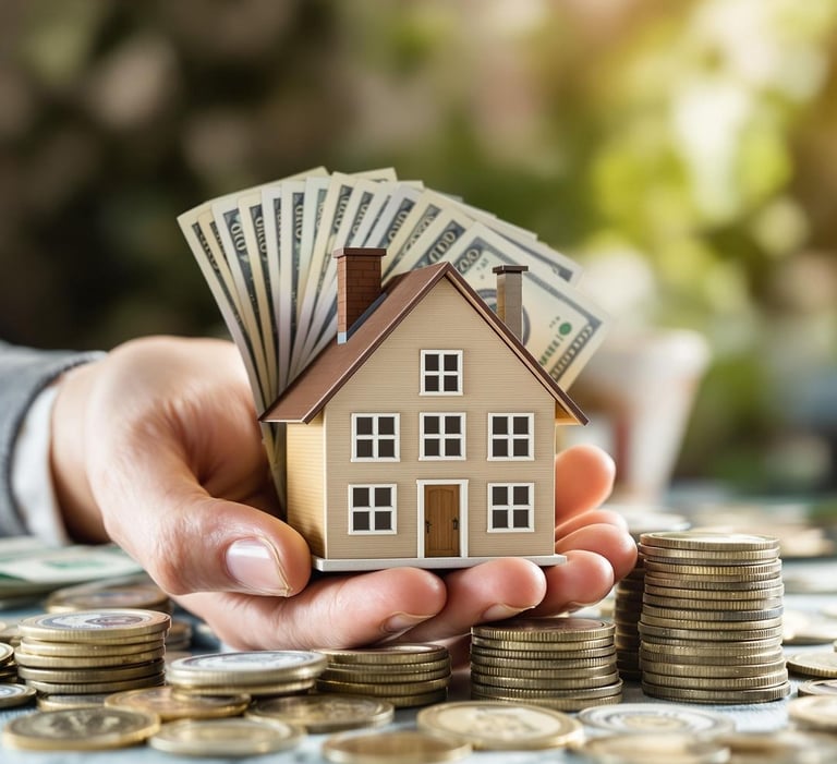 a person holding a house model in their hands