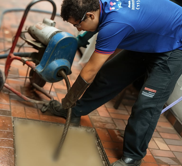 desentupimento de caixa de gordura