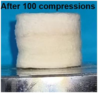 OSNA test specimen after completing 100 compression tests