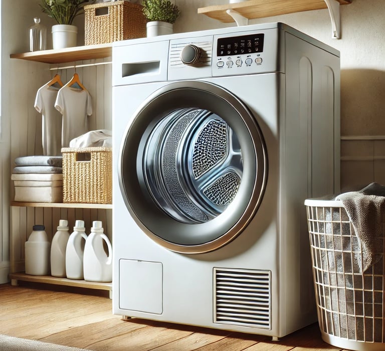 a washing machine in a laundry room