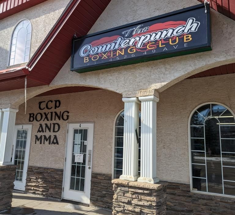 street-view of the counterpunch boxing club gym with logo