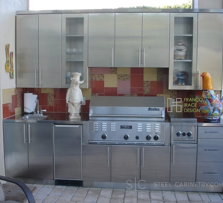 Waterproof outdoor kitchen cabinets