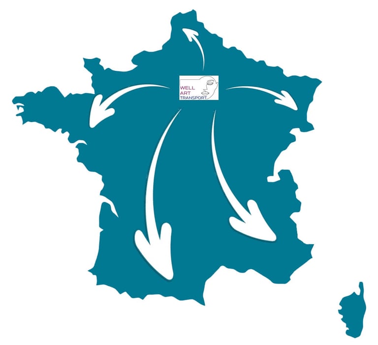 carte, de, la, france, wellart, transport