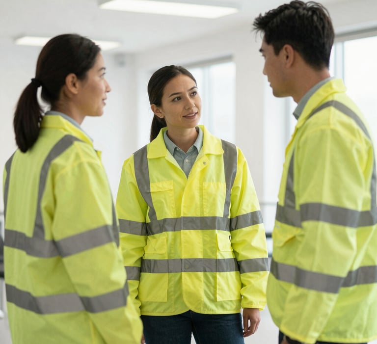 Two business students in blue suits and red ties holding a strategic management textbook.