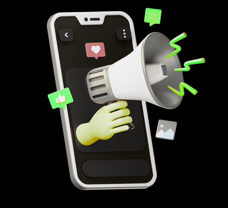mobile phone with social media ads