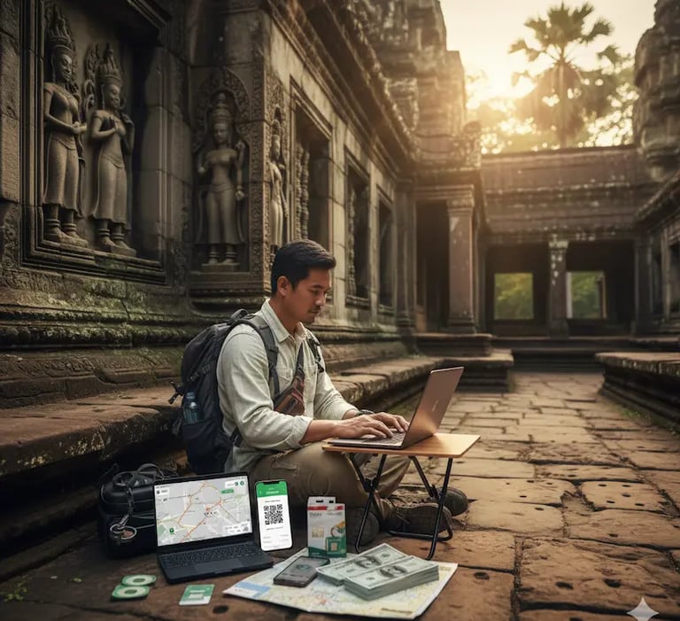 Digital, Transport, Hôtel, Cambodge.