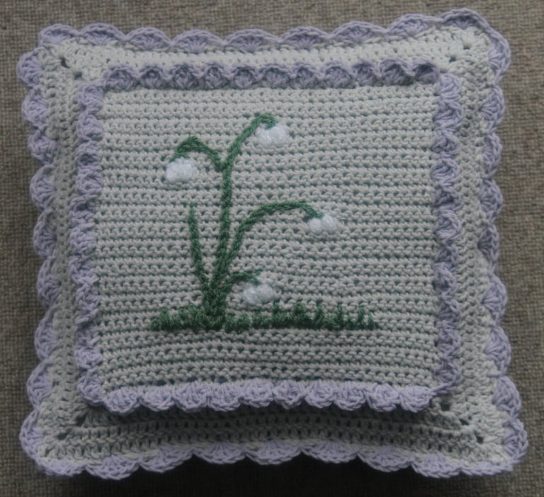 Serene Snowdrops Cushion Crochet Pattern