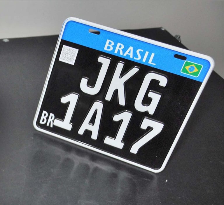Placa Preta Mercosul Moto