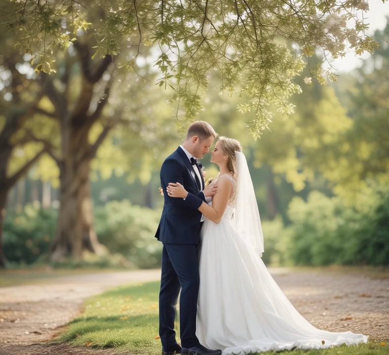 A photographer capturing a beautiful sunset at a wedding venue.
