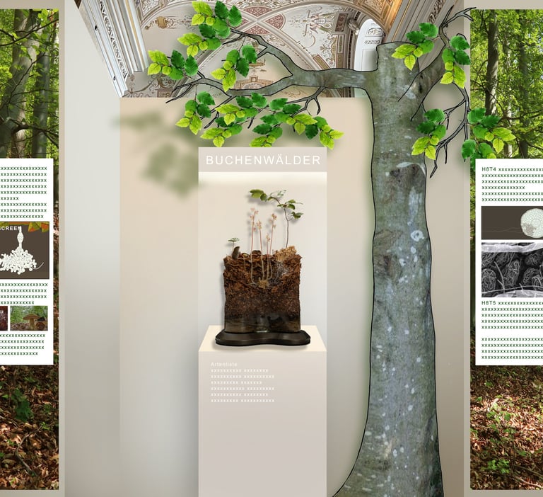 botanical diorama display made by sebastian brandt
