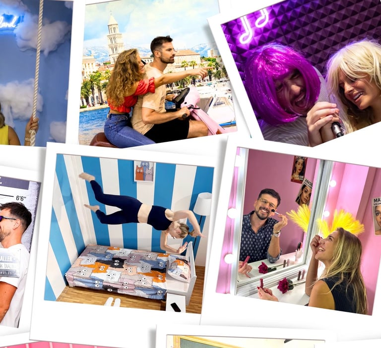 Colorful selfie rooms at Selfie Experience Split – creative indoor thing to do in Split for all ages