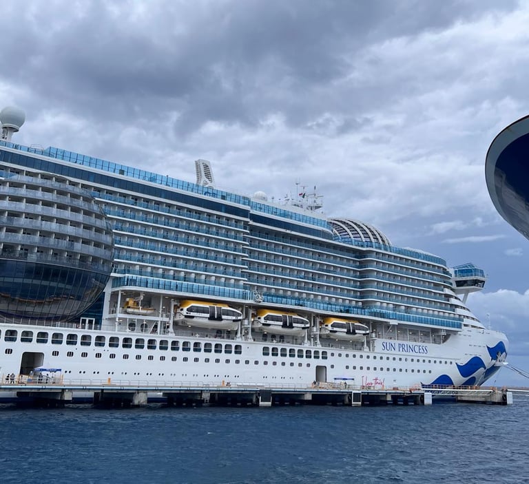 Crucero Sun Princess en Cozumel , México. Princess lider en viajes por Alaska