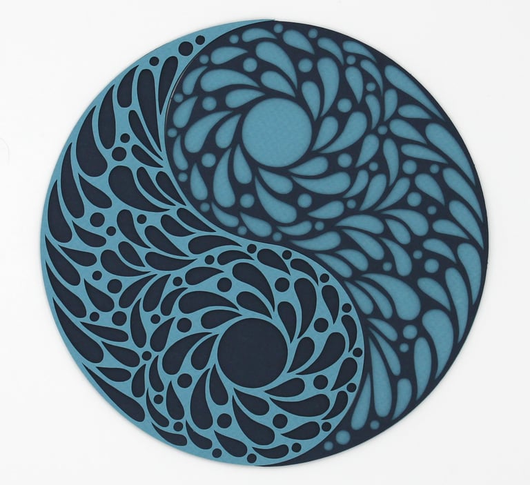 Yin Yang ajouré - 2 couleurs