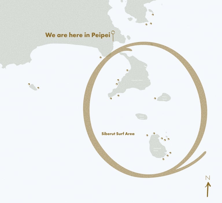 mentawai balcony location map in Peipei near masokut islands 