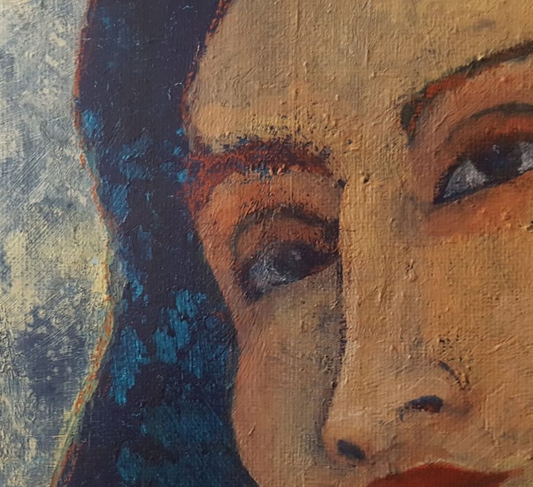 My painting of a woman with a red lipstick