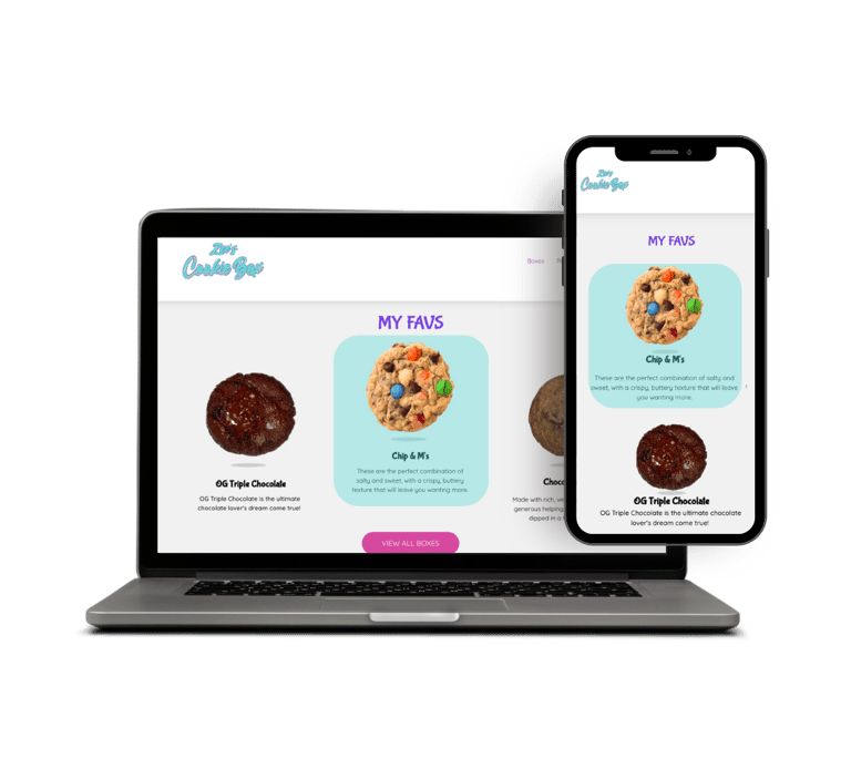 zees cookie box mobile mockup