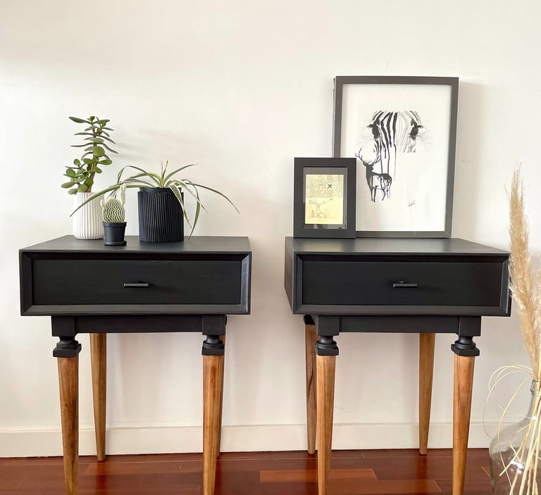 Upcycled retro bedside tables