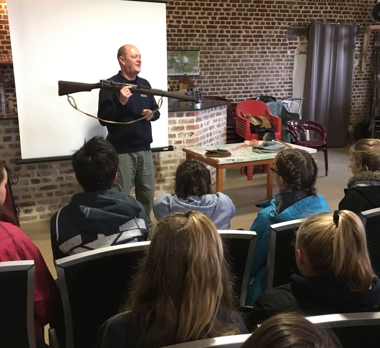 Andrew White, The Somme demonstrating the British SMLE rifle of WWI