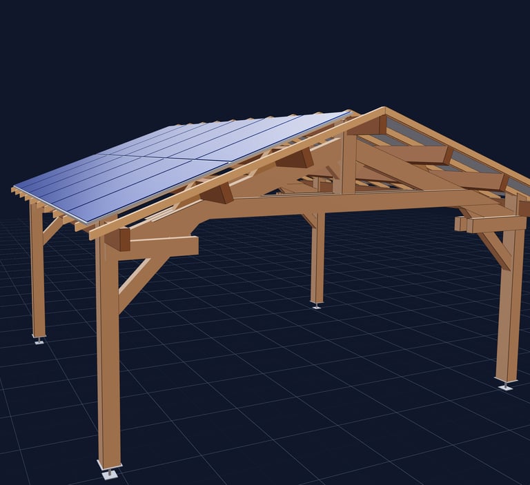 Carports personnalisés compatibles solaire et panneau photovolaïque Aubenas ardeche