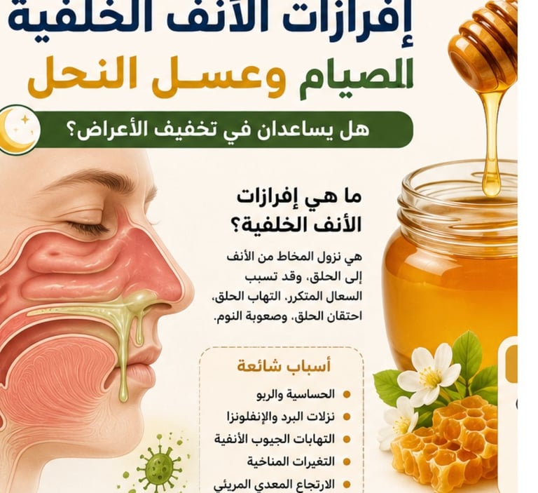 🌙إفرازات الأنف الخلفية الصيام وعسل النحل