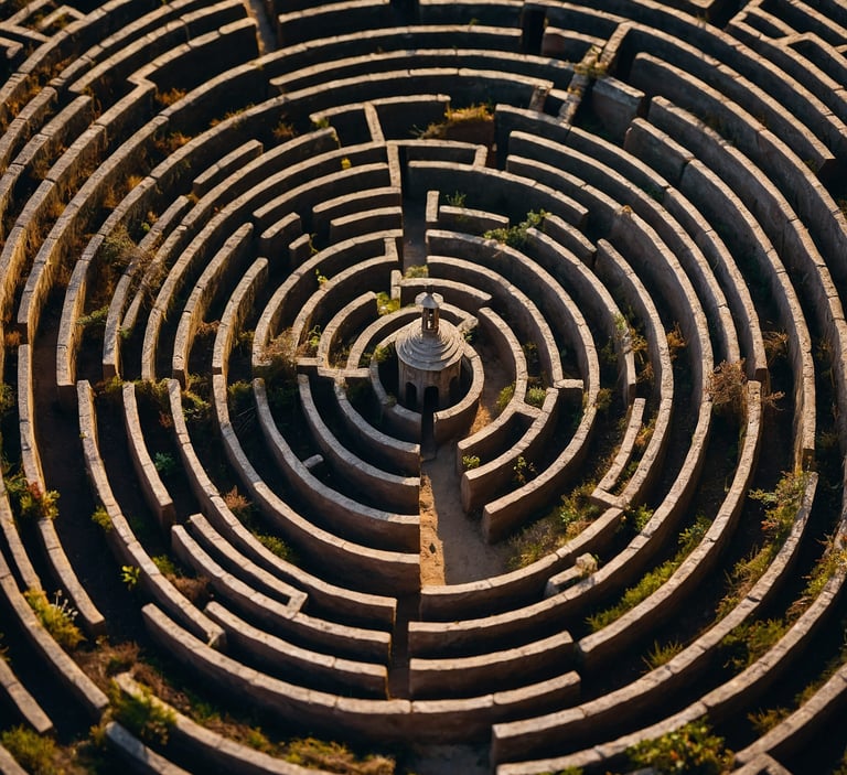 a circular maze indicating guidance and leadership