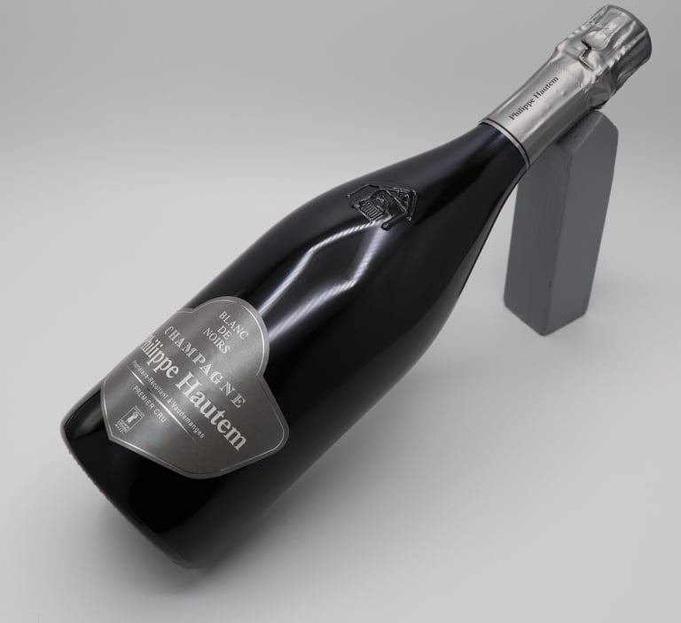 Présentation Bouteille de Champagne Blanc de Noirs du Champagne Philippe Hautem