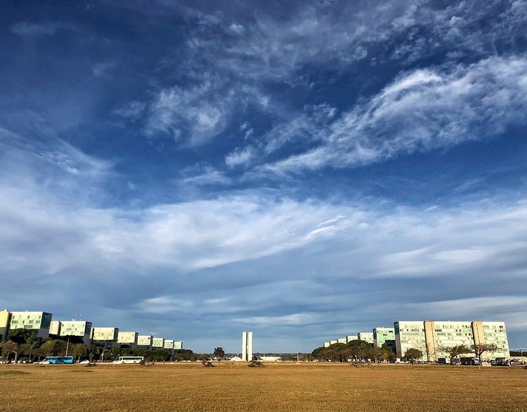 Esplanada dos Ministérios, em Brasília/Brasil